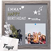 Fuyit Fieltro Letter Board 30x30 cm-Letter Board Retro Gris- 600 Caracteres Blanco Dorado Negro-Emoji y Palabras y…